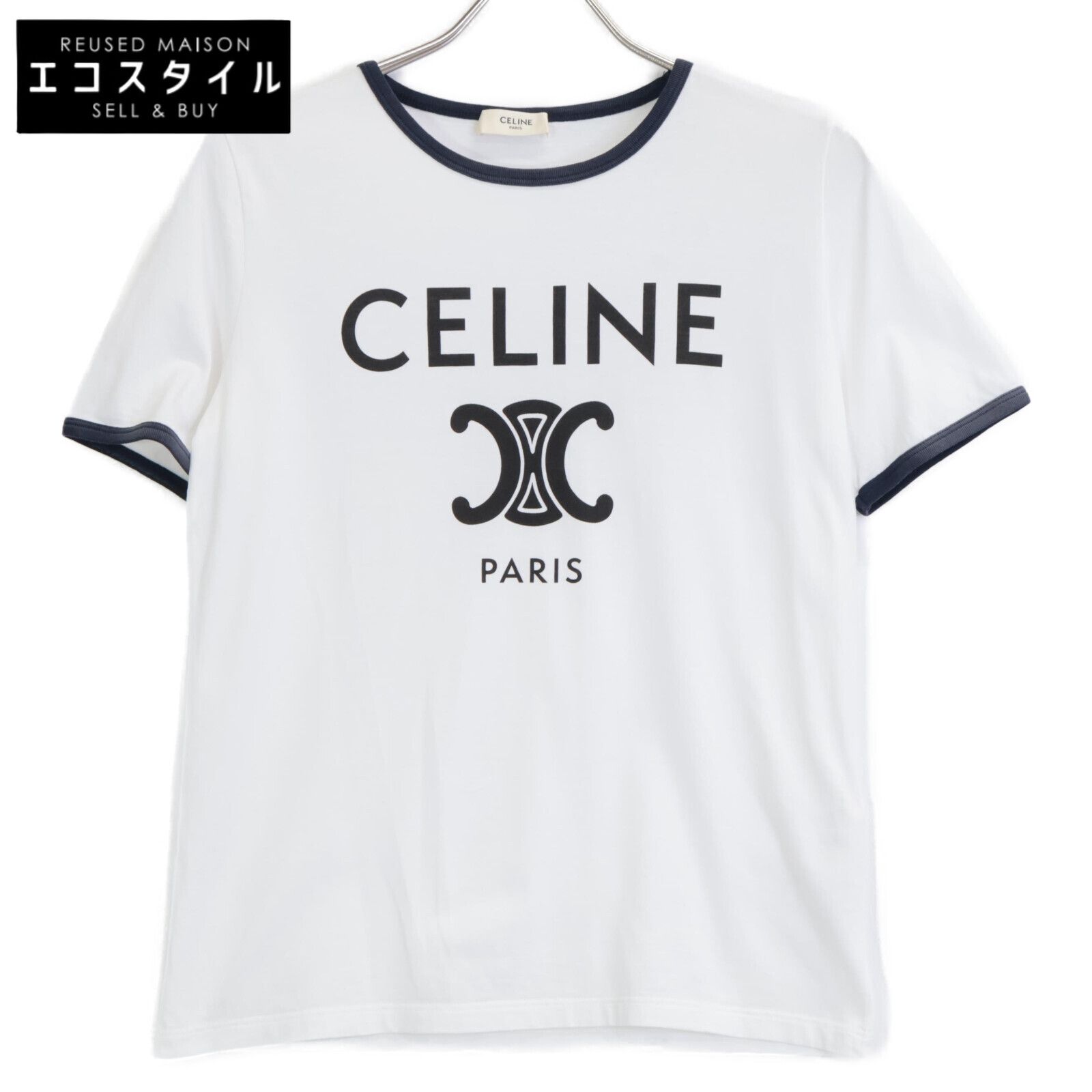 CELINE セリーヌ 2X872671Q ホワイト トリオンフ コットンジャージー Tシャツ S