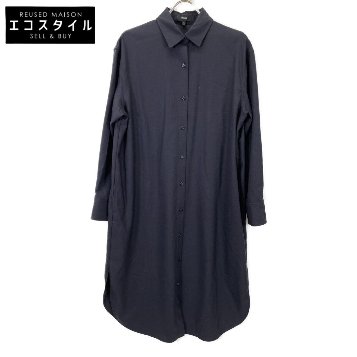 Theory　セオリー　【美品/24年製】01-4305204-894-902 ウールフランネル ロング シャツ　S