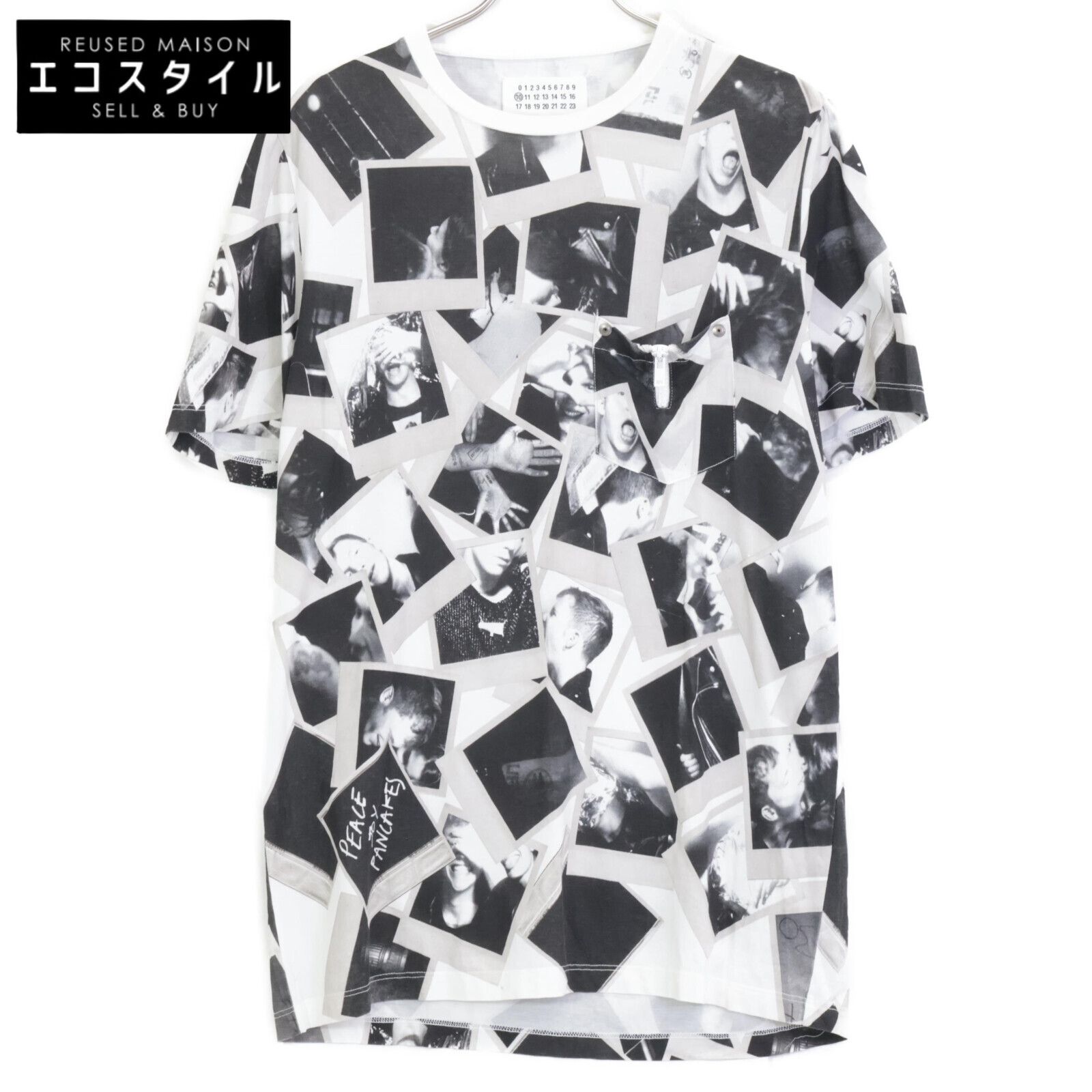 Maison Margiela マルジェラ　Tシャツ　46 Maison Margiela メゾンマルジェラ ブラック PRINTED Tシャツ 46