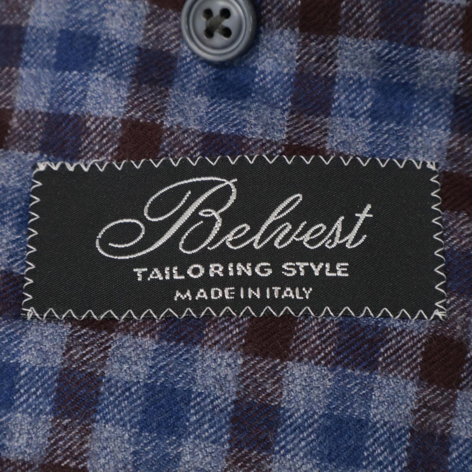 Belvest ベルベスト G10647 ブルー×ブラウン ウール チェック JACKET