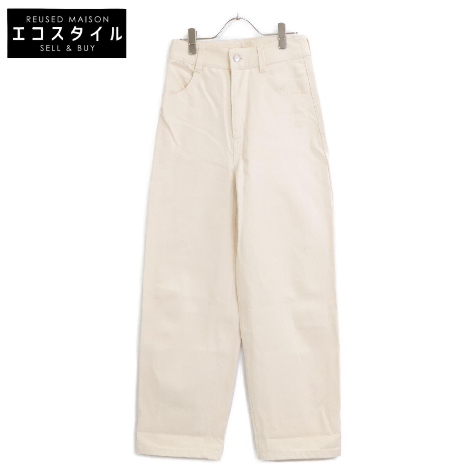 PALE JUTE　ペールジュート　ベージュ ベーシックワイドテーパーデニムパンツ　O