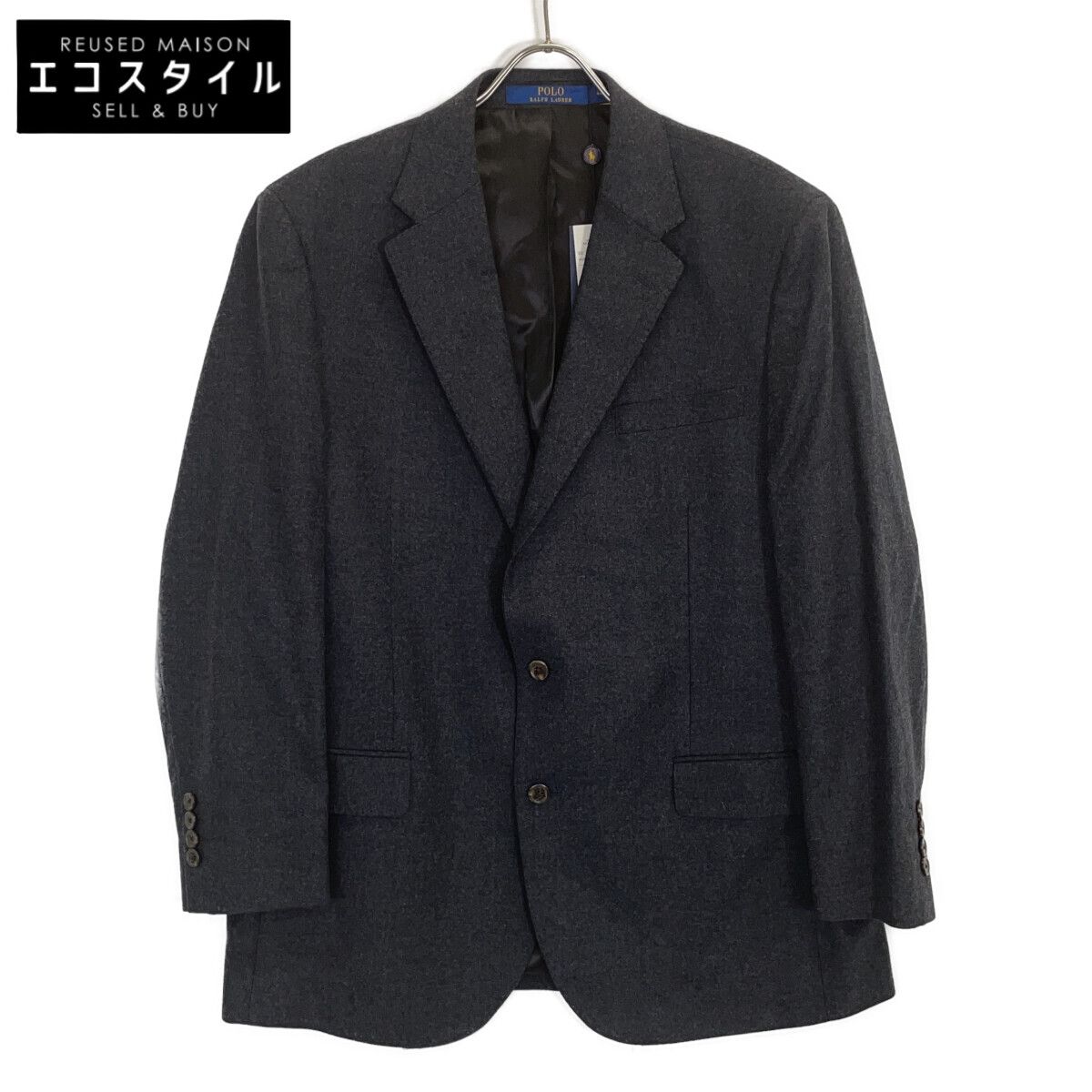 POLO RALPH LAUREN　ポロ ラルフローレン　チャコールグレー モダン ウールブレンド フランネル ジャケット　44R