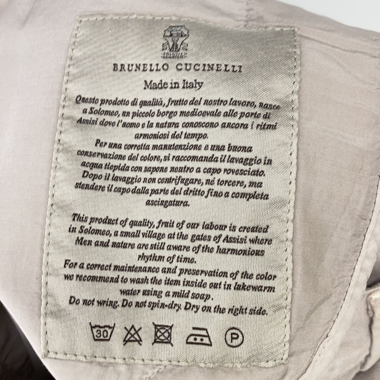 BRUNELLO CUCINELLI ブルネロクチネリ グレー コットンパンツ 38