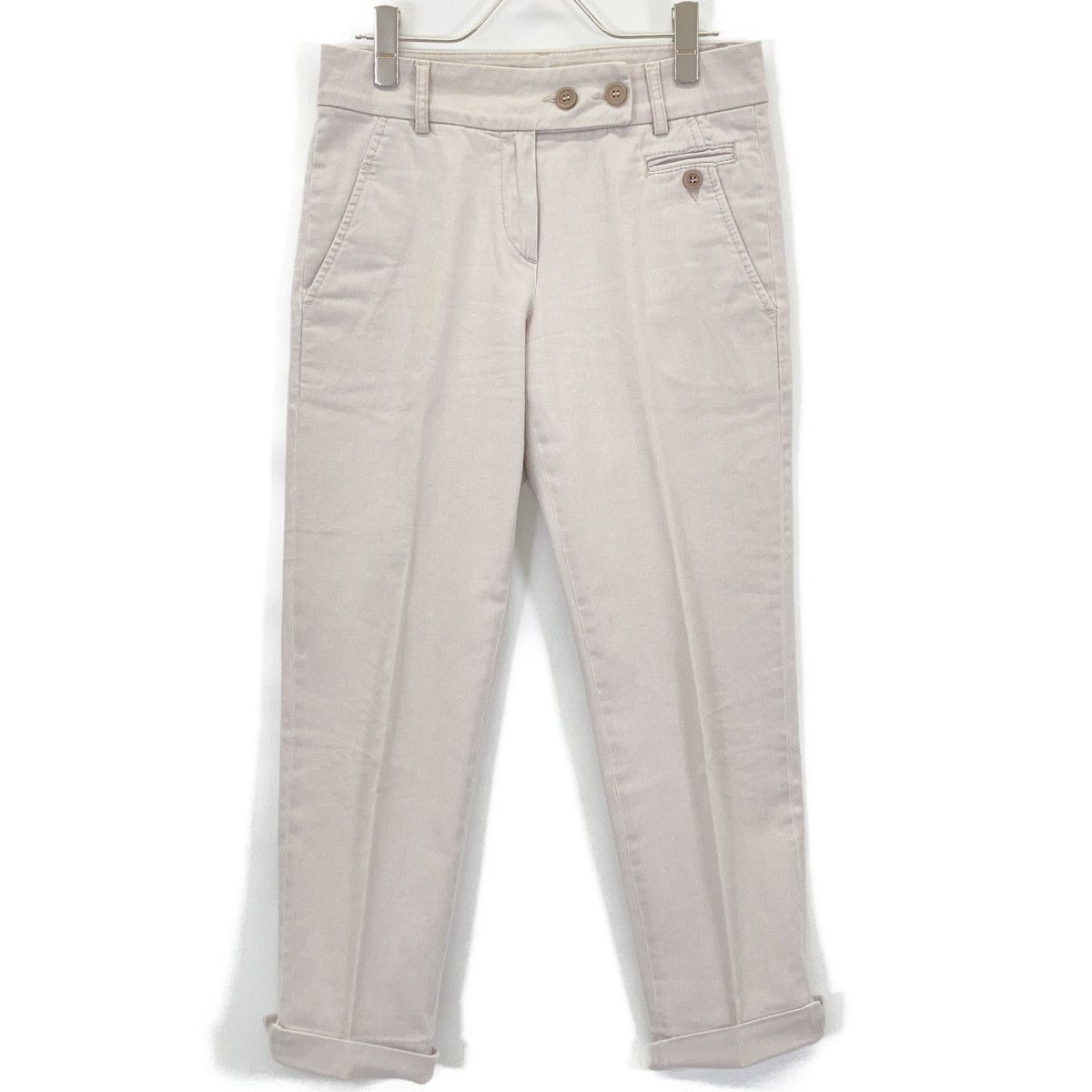 BRUNELLO CUCINELLI ブルネロクチネリ ライトグレーコットン パンツ 38