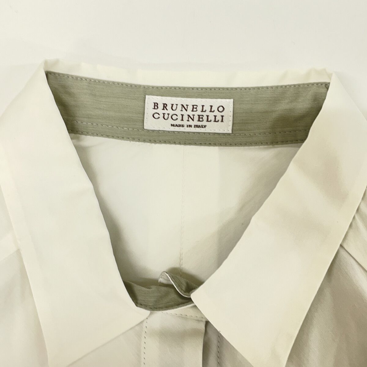 BRUNELLO CUCINELLI ブルネロクチネリ ホワイト 半袖ロングシャツ XS