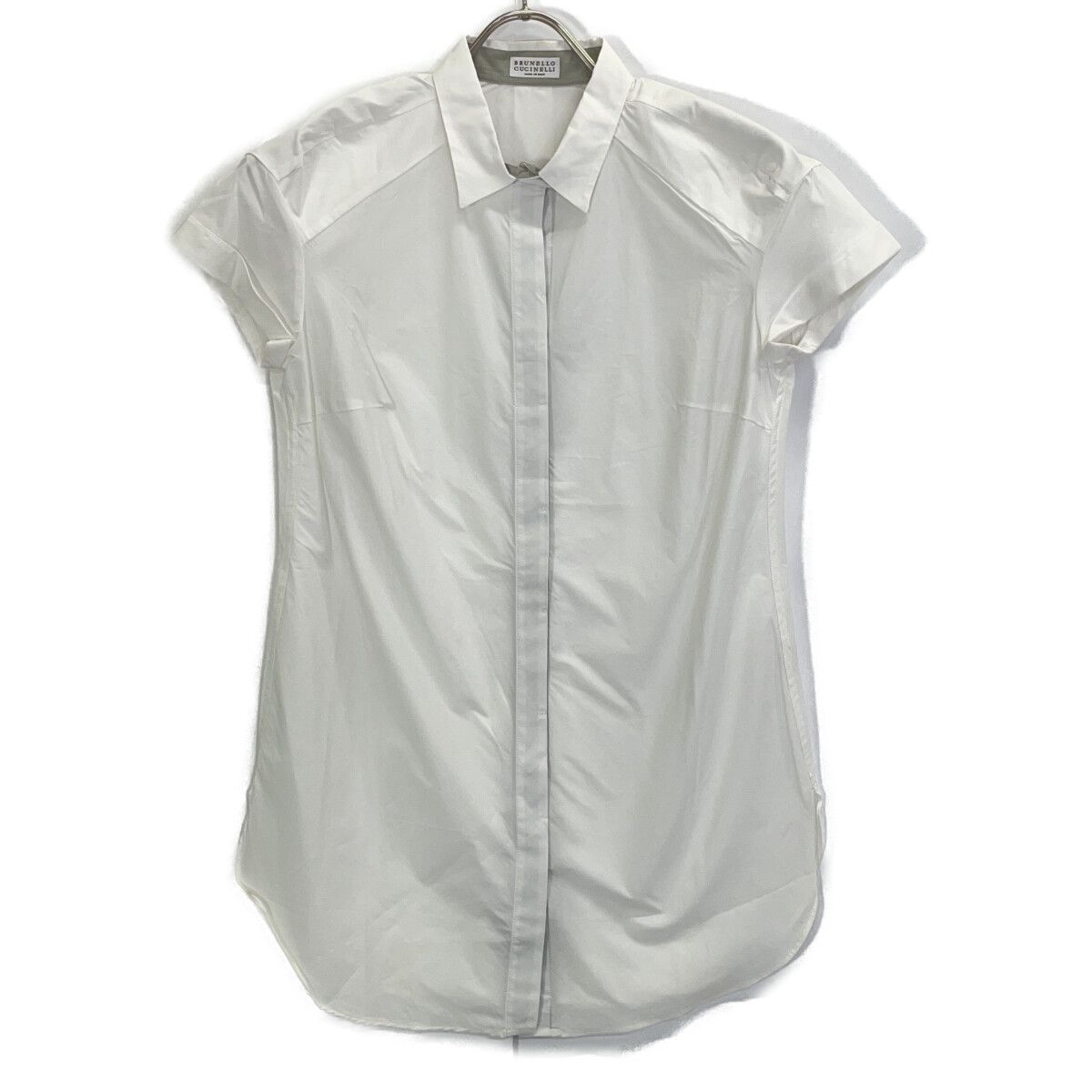 BRUNELLO CUCINELLI ブルネロクチネリ ホワイト 半袖ロングシャツ XS