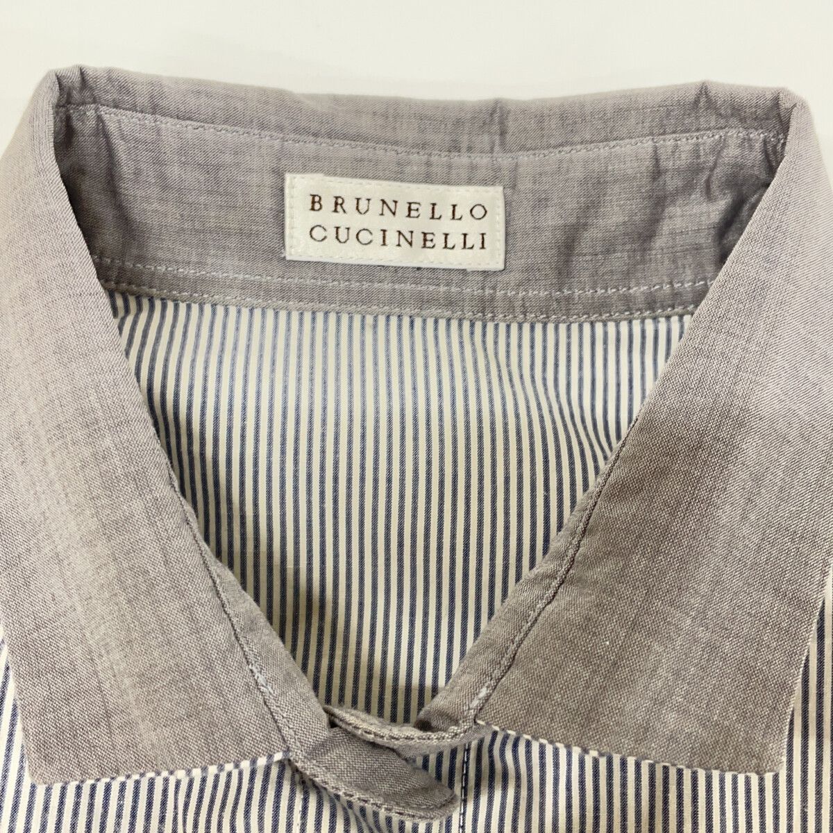 BRUNELLO CUCINELLI ブルネロクチネリ グレー ストライプ 切り替え