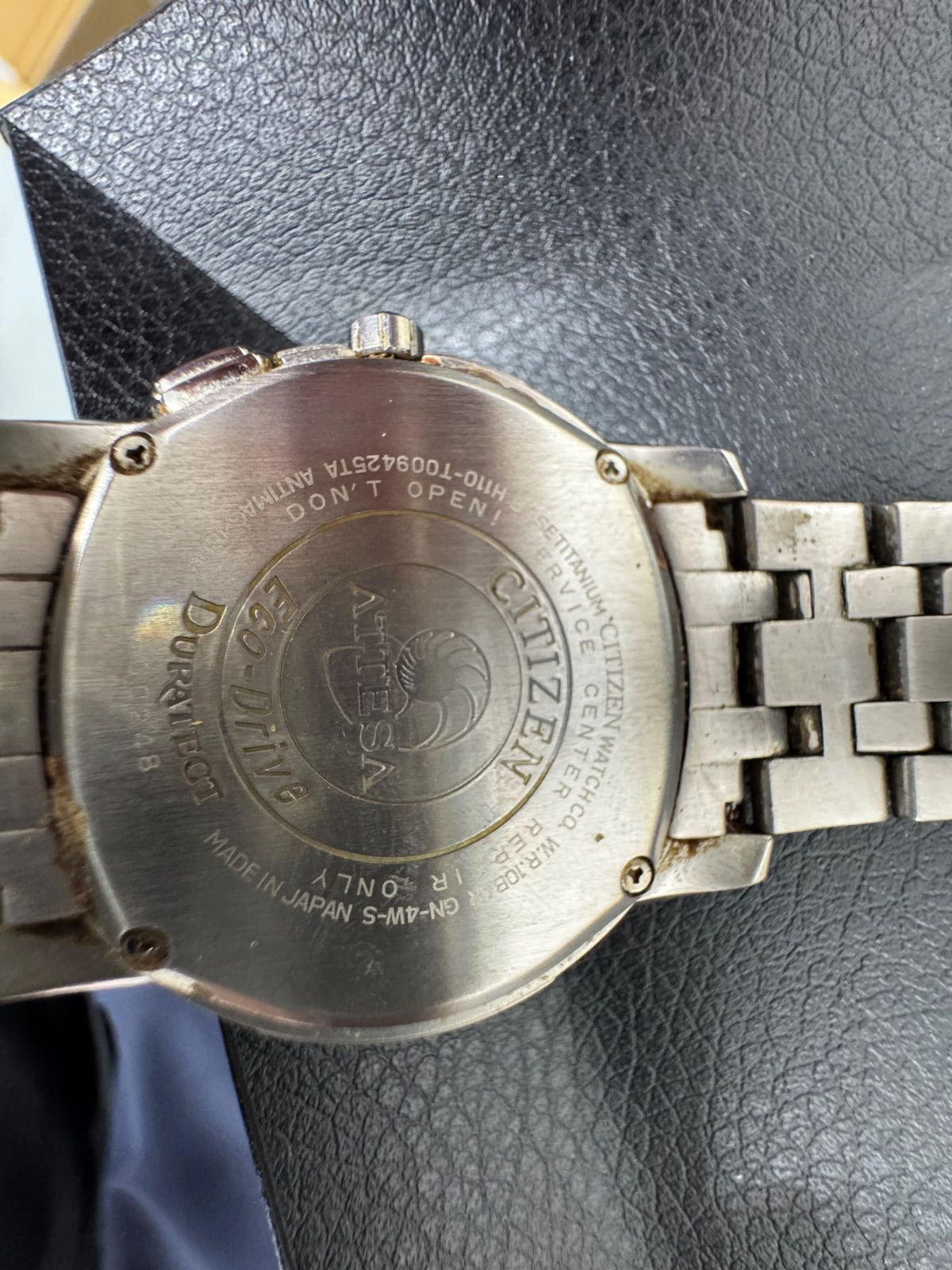 箱・余りコマ付・不動品】ブレス汚れ シチズン アテッサ H110-T009425 