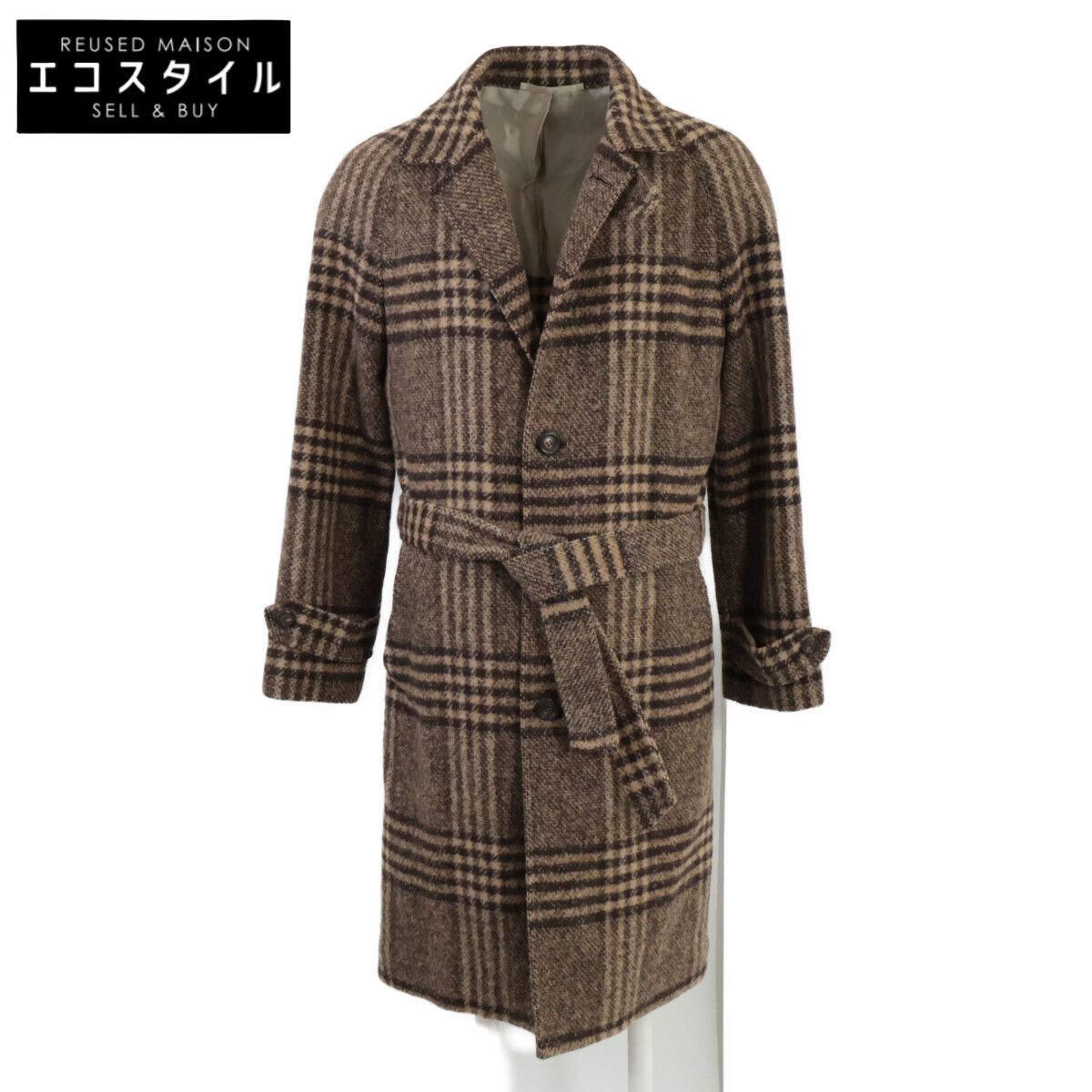 STILE LATINO　スティレラティーノ　美品 vintage collection CUBELFAST ウール混 チェック柄 ベルテッドシングルビーバー　46