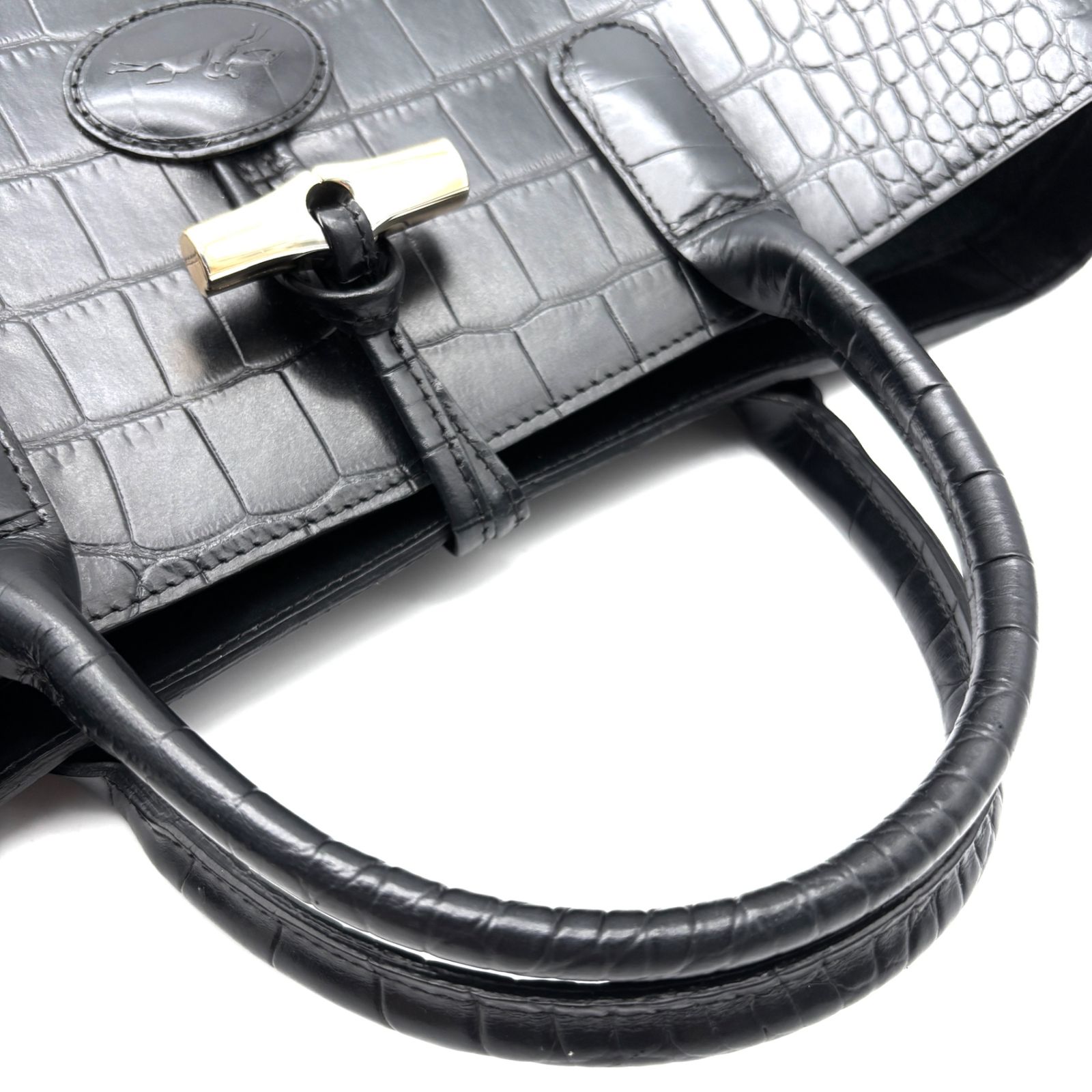 極美品 ロンシャン LONGCHAMP ロゾ Roseau トートバッグ ハンドバッグ