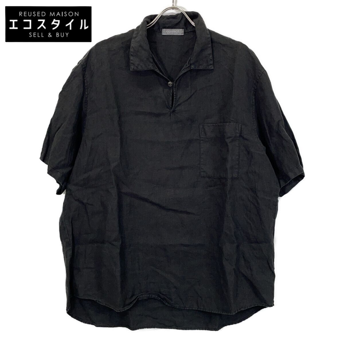 CONFECT　コンフェクト　02232-0054 グレー リネンスキッパーショートスリーブシャツ　5