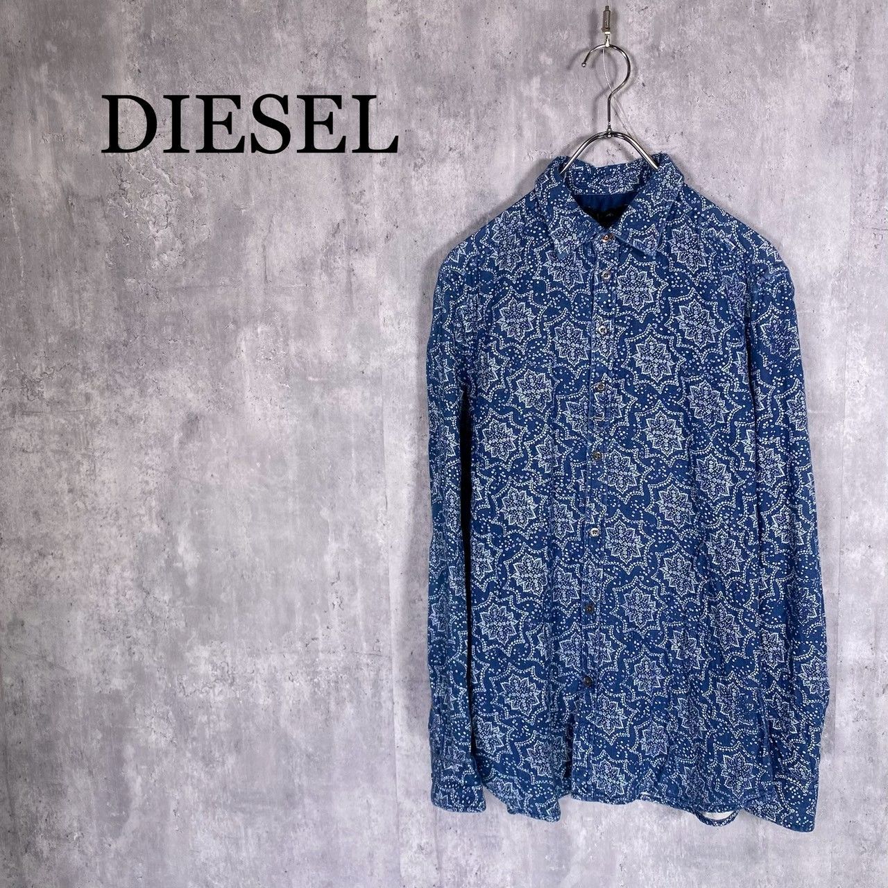 『DIESEL』ディーゼル (M) ペイズリー柄長袖シャツ