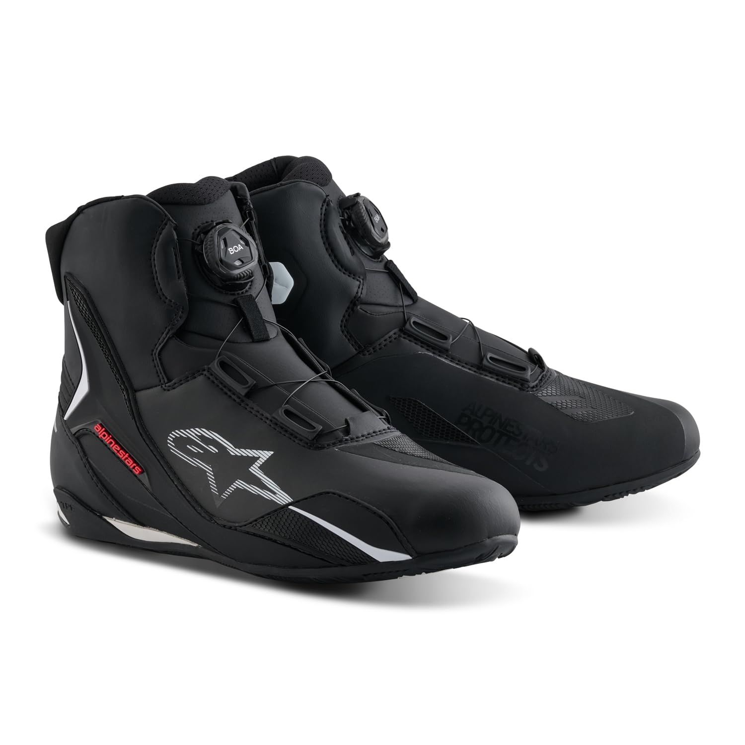 新品 alpinestars(アルパインスターズ) バイクシューズ ブラック/ホワイト/レッド サイズ：9.5(27.0cm) FASTER4(ファスター4)BOAシューズ 2511125