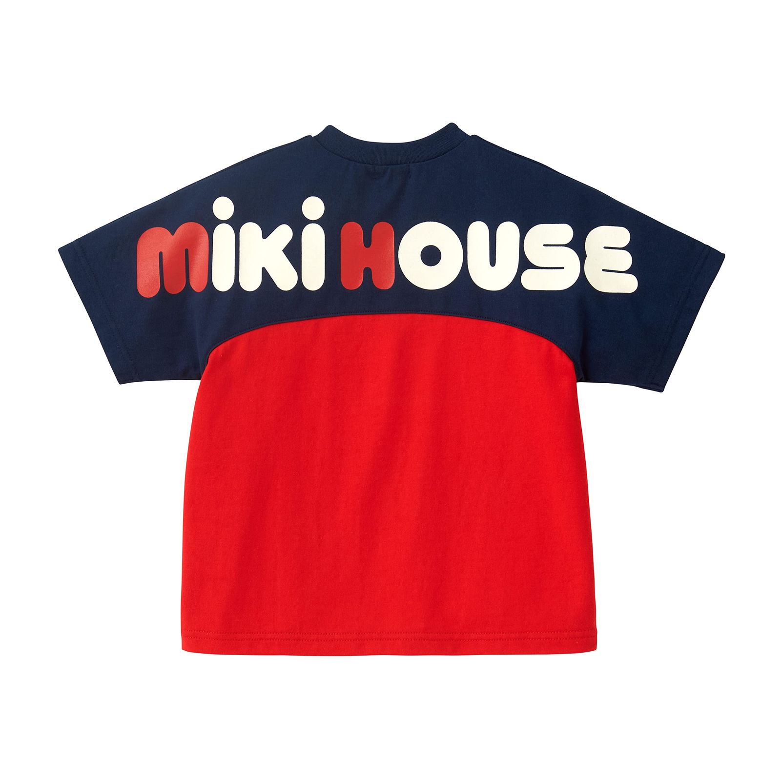新品 [ミキハウス] 半袖Ｔシャツ ロゴ 無地 シンプル 日本製 男の子 女の子 ベビー キッズ 子供服 10-5242-495 120cm 赤×紺