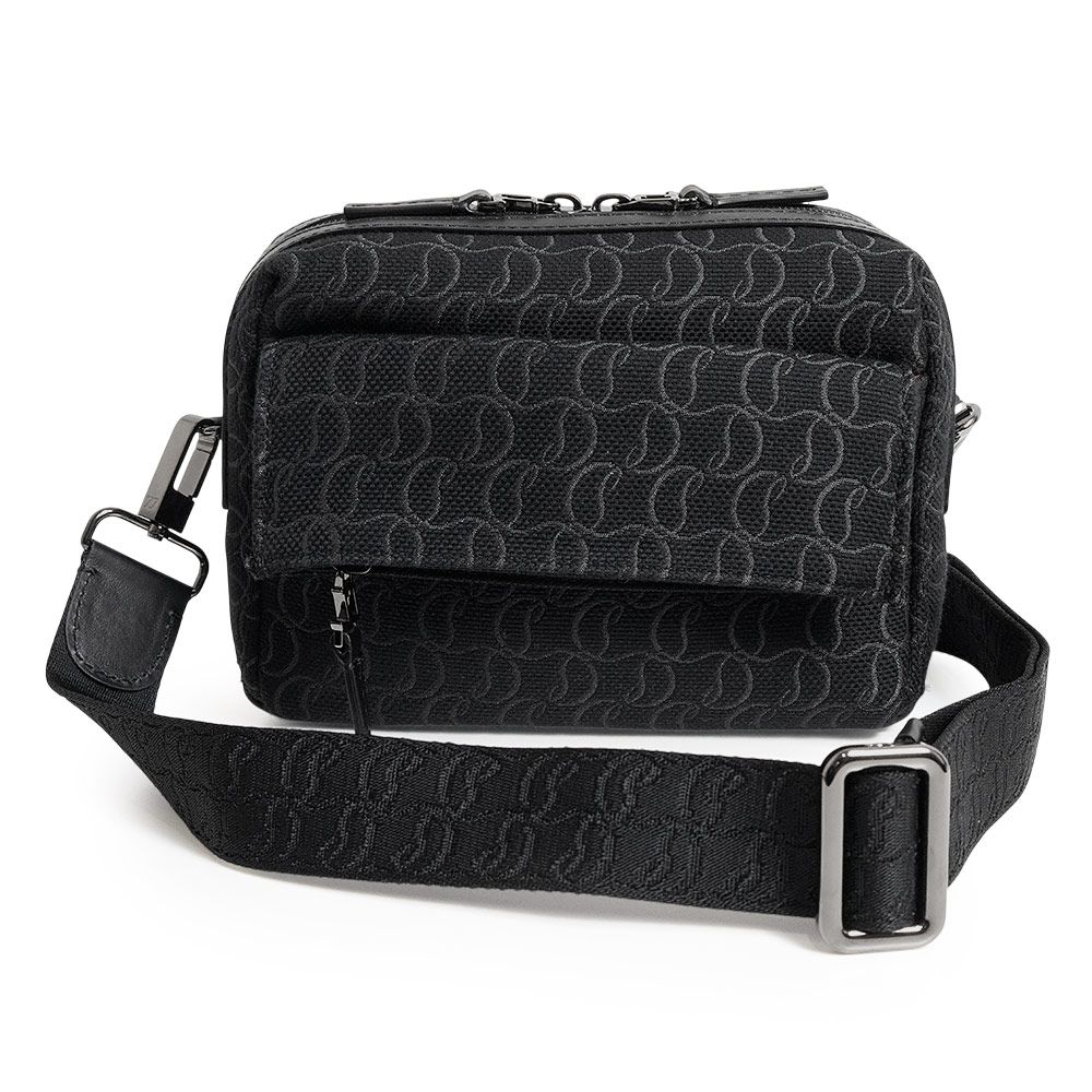 Christian Louboutin ルブタン ショルダー バッグ チェーン クリスチャンルブタン 1245217 ZIP N FLAP コットン レザー ブラック