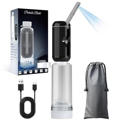 携帯ウォシュレット 電動 おしり洗浄器 携帯ビデ 200ml大容量 [強力500ml/min噴射] USB-C充電式 IPX6防水 180°調整ノズル 静音 介護 産後 キャンプ 防災グッズ 日本語説明書・収納袋付き (ブラック/ホワイト)p aecd91a6