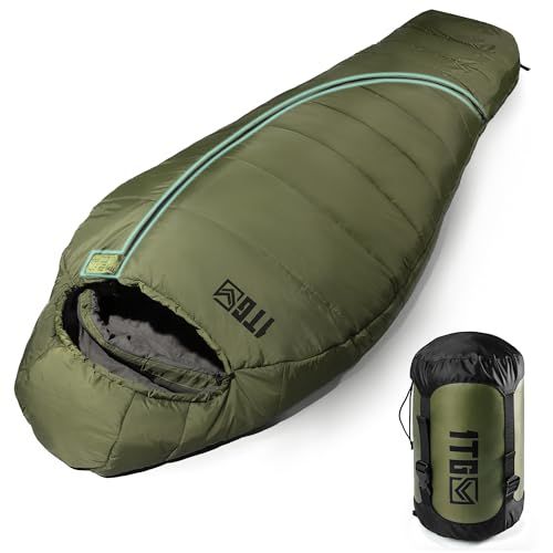 1TG Tactical 寝袋 マミー 型 シュラフ 冬用 オールシーズン -18℃ 耐寒保温 1.8kg 250g/?高機能中綿 丸洗い可能 形崩れしない コンパクト 軽量 防水 防風性高い アウトドア 防災 登山 車中泊 キャンプ 大人用 3b69a31e