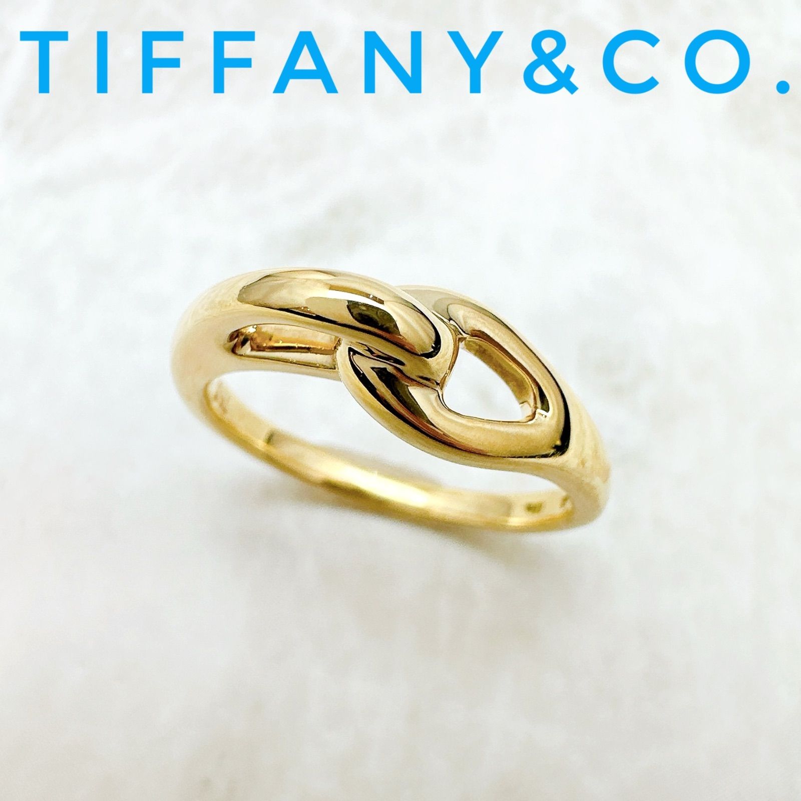 美品?Tiffany＆Co. ノット イエローゴールド リング 約10 号 U
