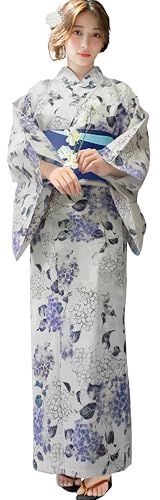 [Aletta domani] 浴衣 レディース 2点セット 浴衣帯 セット 半幅帯 リバーシブル 綿100％ 古典柄 花火大会e 17ab6dfb