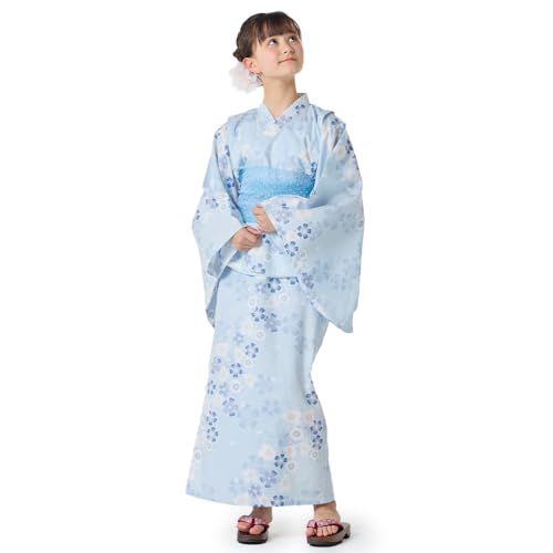 COLORFUL CANDY STYLE 浴衣セット 140cm 桜・水色 子ども 浴衣 ゆかた セット ドレス 花火大会 納涼祭 女の子 NB701840e 81d27970