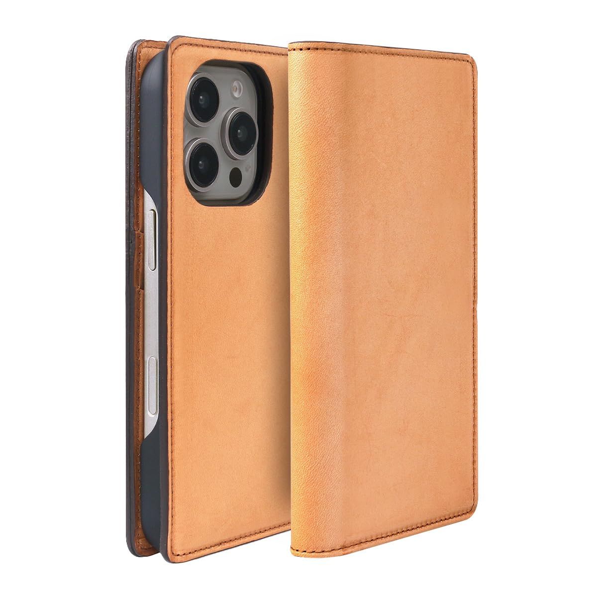 新品 ABBI SIGNATURE iPhone 16 Pro Max ケース 日本製 手帳型 イタリアン本革 LISCIO ダイアリーケース MagSafe対応 [ ベジタブルタンニンレザー ハンドメイド V字式カードポケット ワイヤレス充電 ] アイフォン
