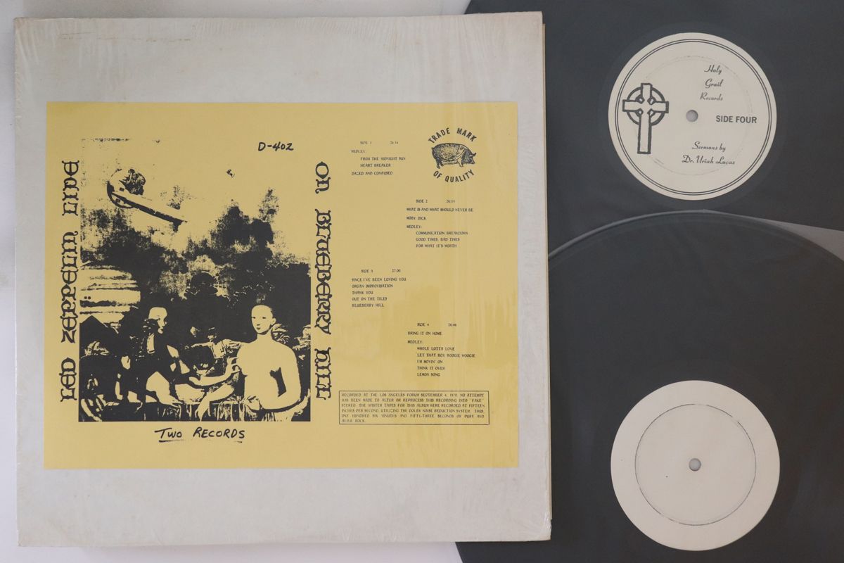 2discs LP Led Zeppelin Live On Blueberry Hill D402 TRADE MARK OF QUALIT /00520
