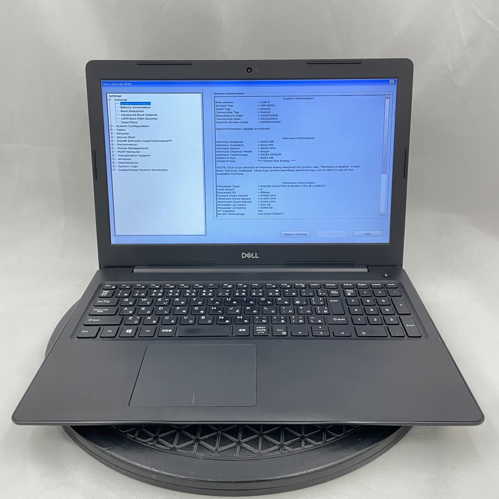 ジャンク Dell Latitude 3590 Core i3 8GB 128GB SSD - メルカリ