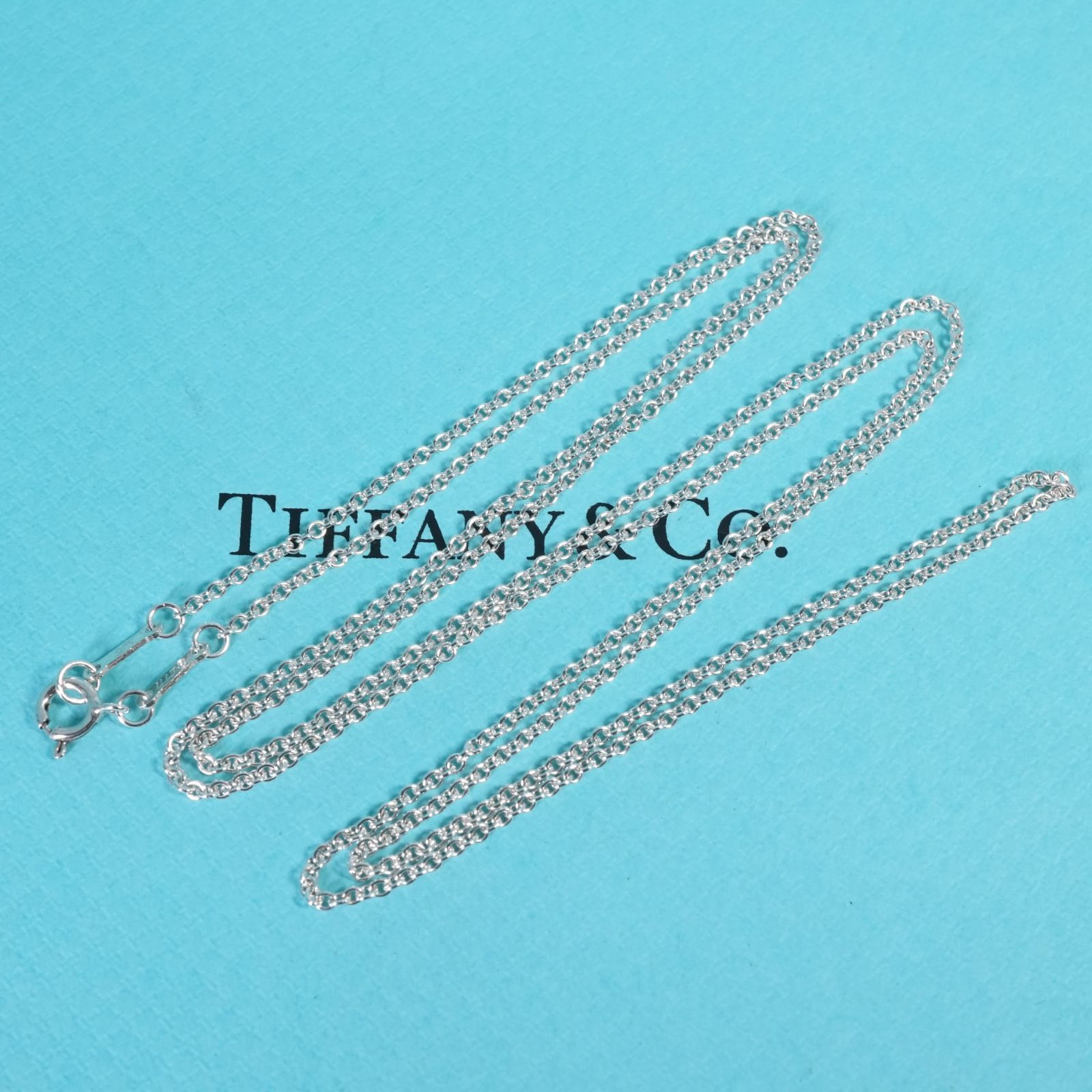 77cm ティファニー ロング チェーン シルバー ネックレス/26-0175