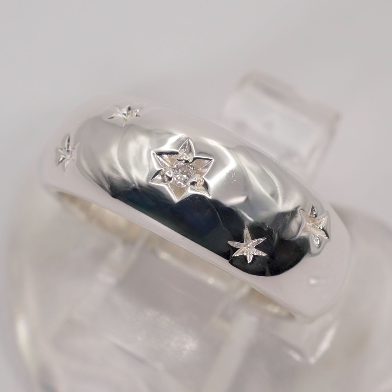 美品 アガット シルバー ダイヤモンド リング 星 agete/25-3792 - メルカリ