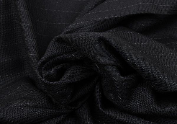 パパスPapas ウールシルクピンストライプツータックパンツ 黒54XL