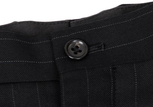パパスPapas ウールシルクピンストライプツータックパンツ 黒54XL