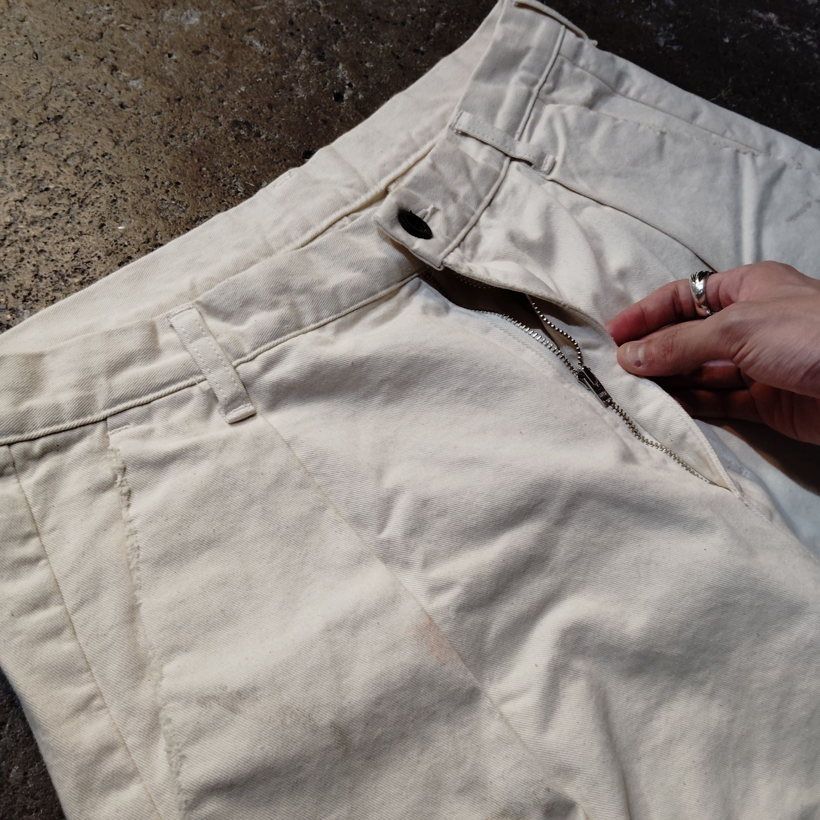 ANCELLM 24ss PAINT CHINO TROUSERS ペイント加工 チノ トラウザー 