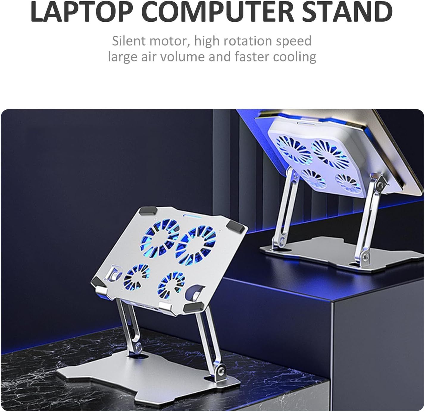 未使用】ノートPC冷却スタンド 静音ファン 高さ調節可 - メルカリ