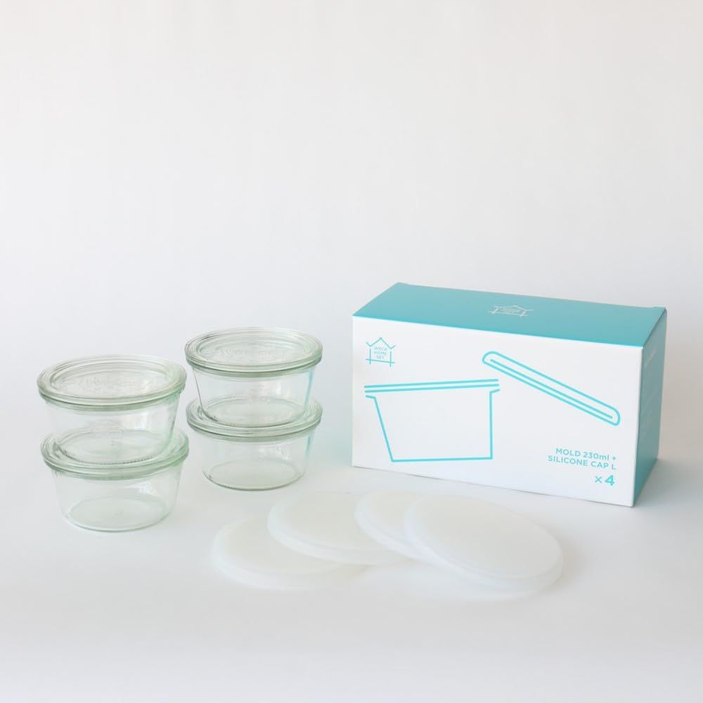 新品 ウェック(Weck) HOMESET MOLD 230ml シリコンキャップL クリア 4個セット WE-S227