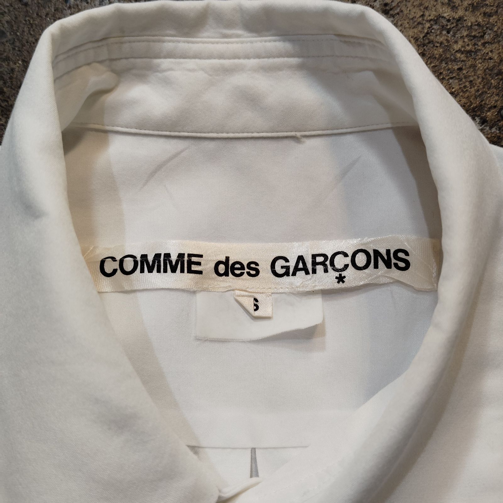 COMME des GARCONS 20ss フリル装飾 ロングシャツ ホワイト S