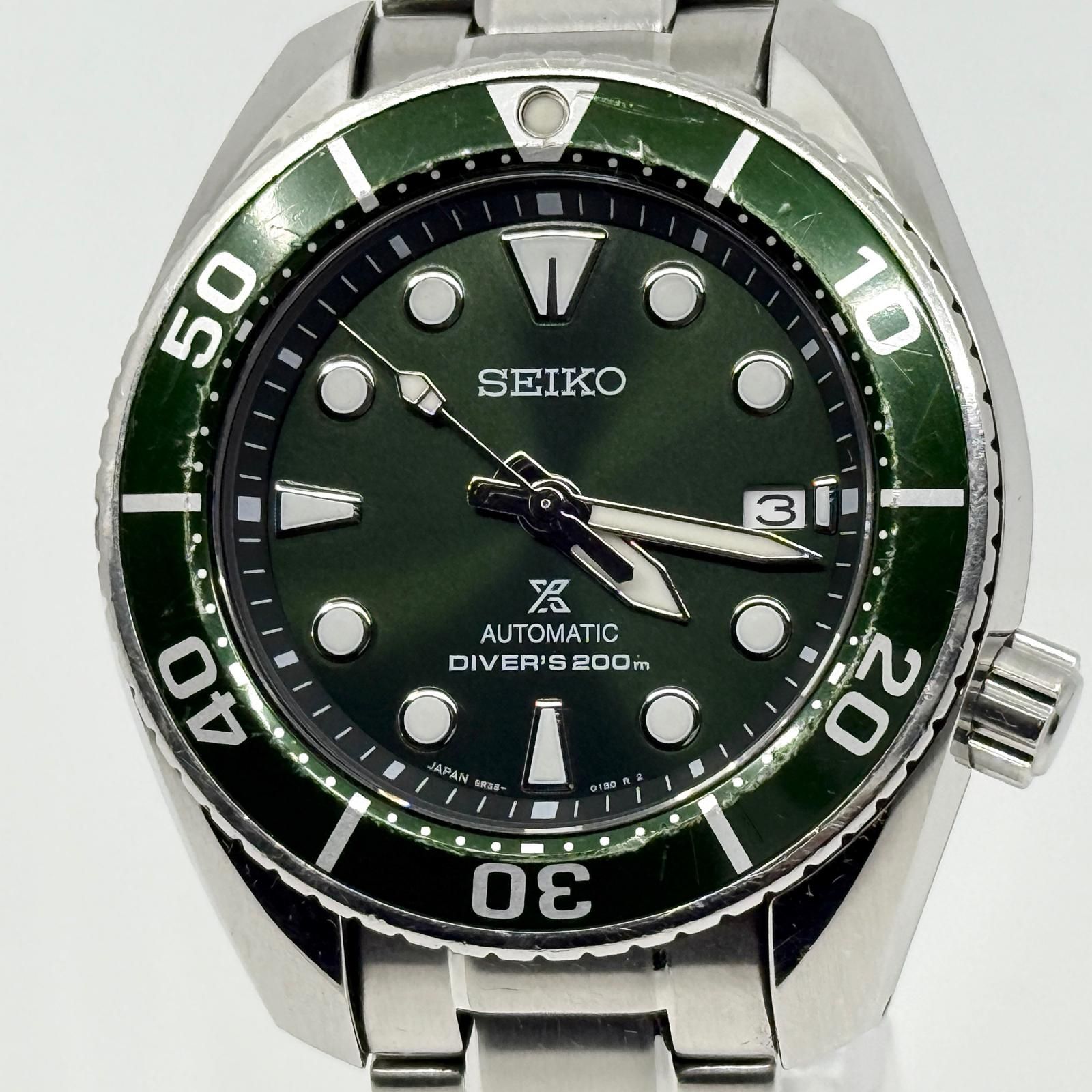 SEIKO セイコー プロスペックス ダイバー スキューバ 6R35-00A0 SBDC081 グリーン AT メンズ 腕時計 稼働品
