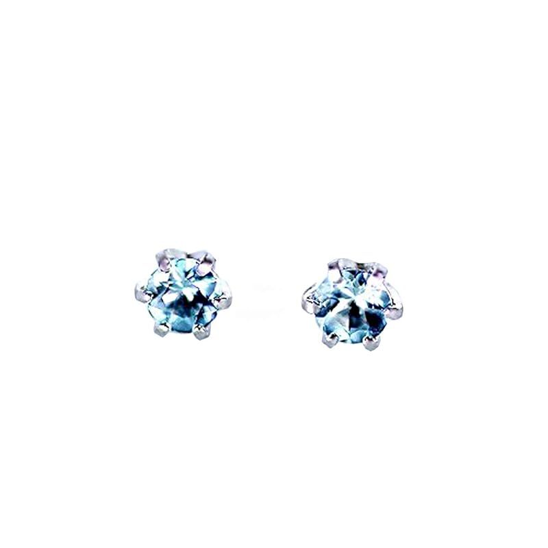 [KASHIMA]KASHIMA 【プラチナ】Pt900 0.1ct 1粒アクアマリンピアス