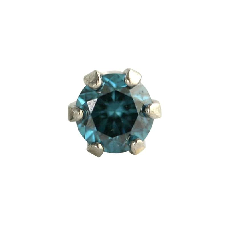 [ダイヤモンドワールド] レディース ジュエリー PT900 ブルーダイヤモンド ピアス 0.05ct 片耳用 プラチナ 6本爪