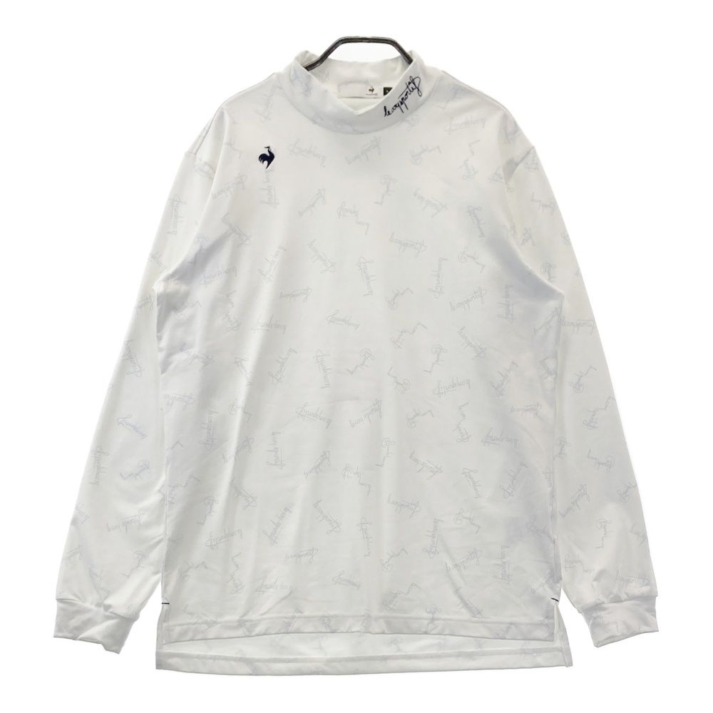 サイズ：L LE COQ GOLF ルコックゴルフ 2025年モデル ハイネック 長袖Tシャツ 総柄 ホワイト系 [240101693125] ゴルフウェア メンズ ストスト