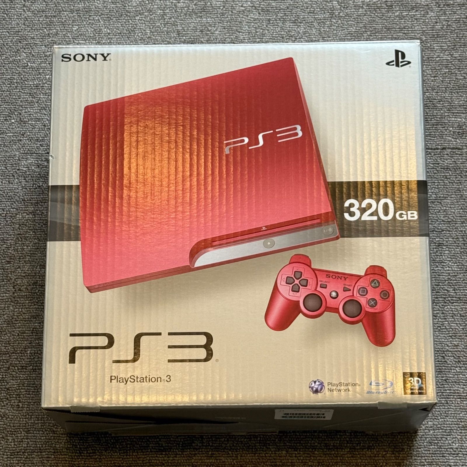5-155【本体美品】PS3 本体 スカーレットレッド 箱付き 欠品あり 完動 