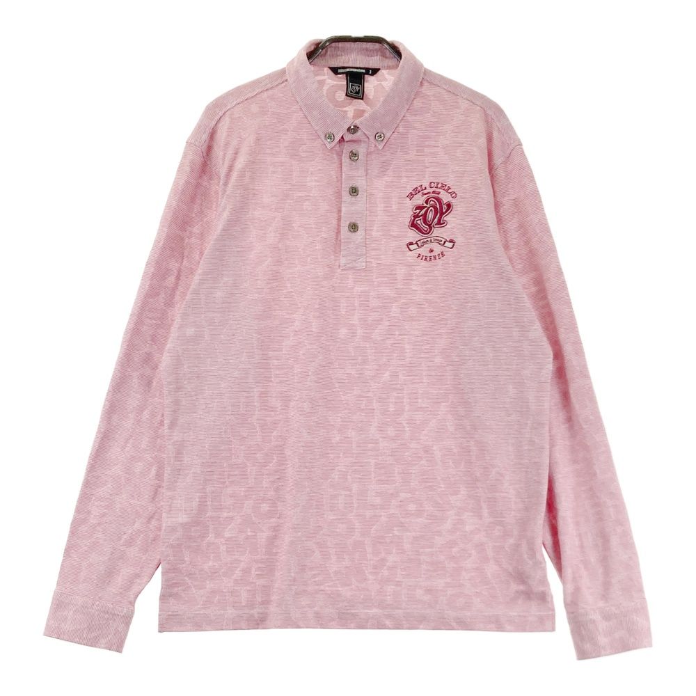 サイズ：2 ZOY ゾーイ 長袖ポロシャツ ボタンダウン 総柄 レッド系 [240101693706] ゴルフウェア メンズ ストスト
