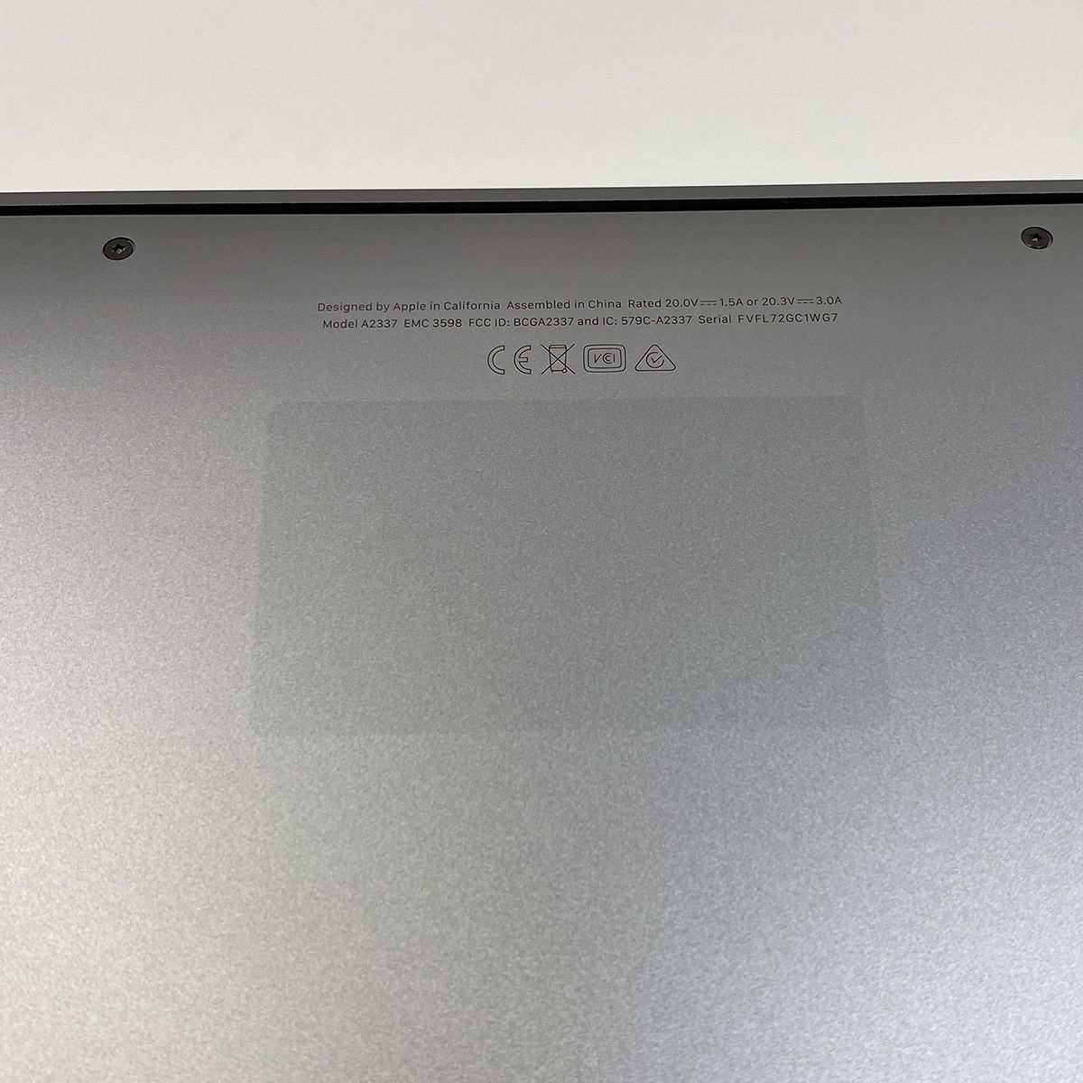 MacBook Air 13-inch 2020 M1【ランク：B】【カラー：スペースグレイ