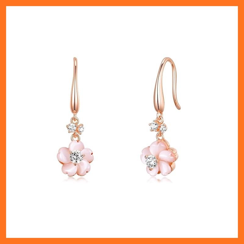 【新品】 PHNIBIRD 桜 ピアス レディース 天然蝶貝 揺れる シルバー925 金属アレルギー対応 フックピアス 可愛い 上品 通勤 和風 小物 プレゼント 女性 ジュエリー シンプル 記念日 誕生日