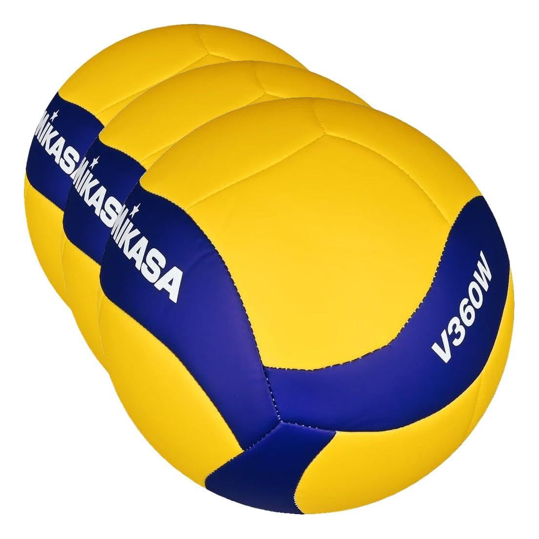 新品 ミカサ(MIKASA) バレーボール レクリエーション レジャー用 5号 V360W (高校・大学・一般) イエロー/ブルー 推奨内圧0.200-0.250(kgf/?) (× 3)