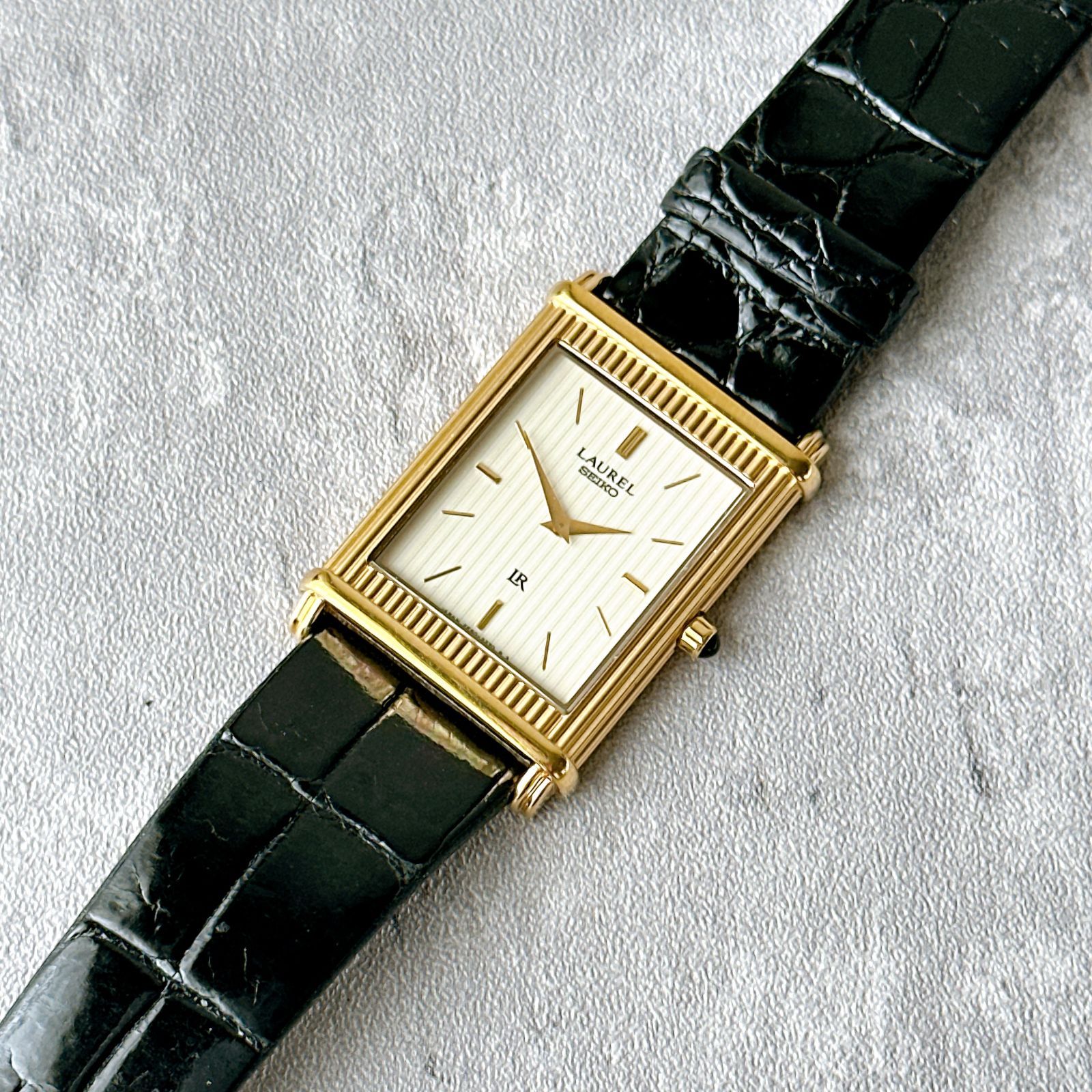 SEIKO LAUREL LR セイコーローレル 2F50-6330 スクエア ゴールドケース
