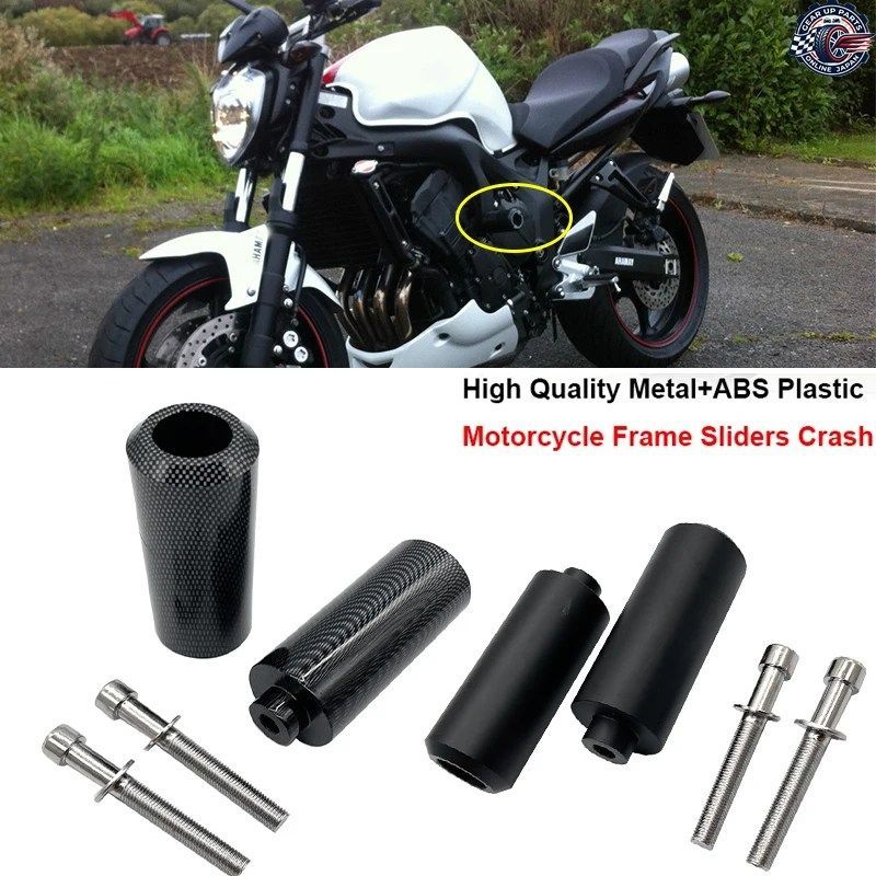 ヤマハ FZ6 FZ600 2004-2008 2005 2006 2007 オートバイ エンジン カーボン ノーカット フレーム スライダー クラッシュ 転倒保護