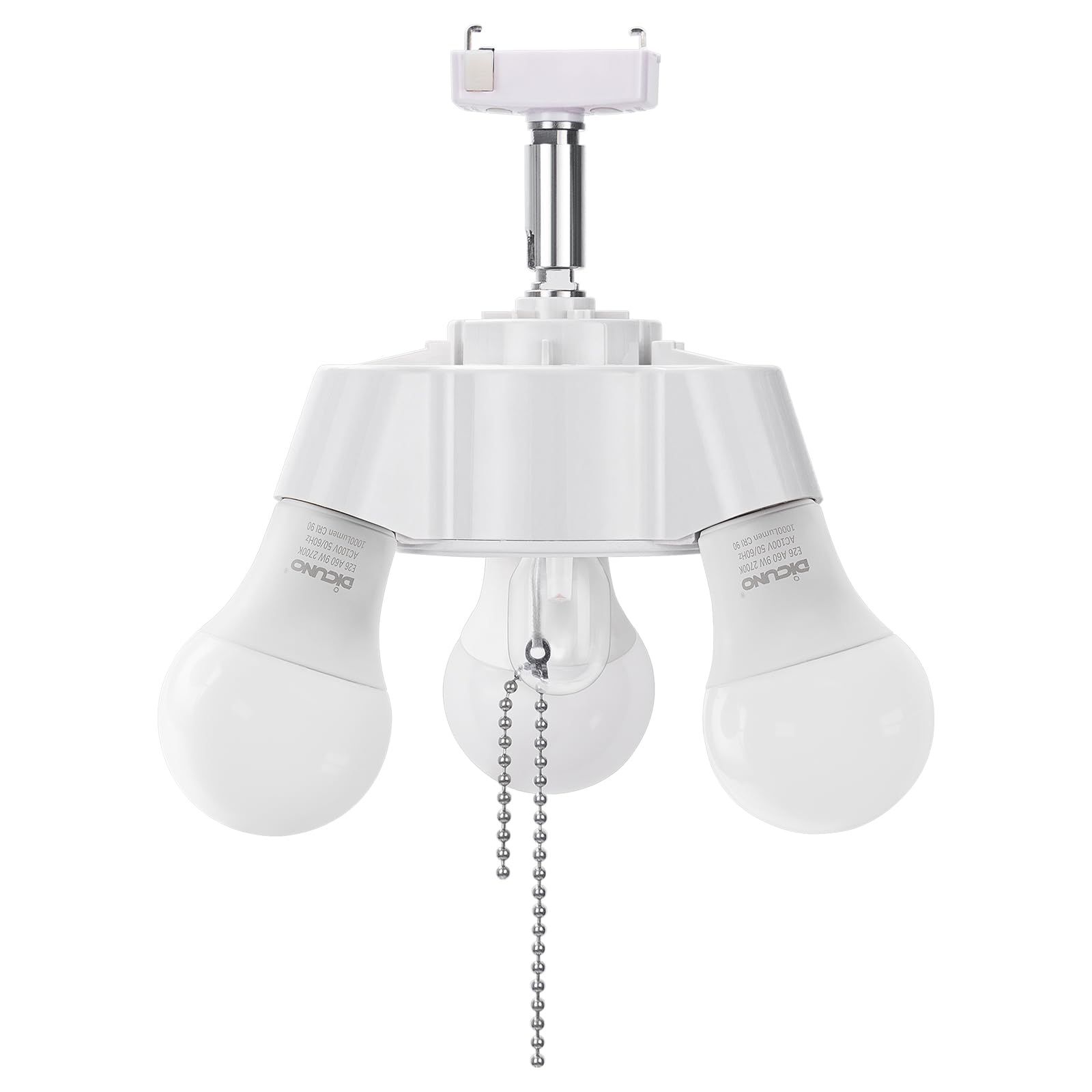 DiCUNO E26 ペンダントソケット 3灯用 LED付き 引き掛けシーリング用 ソケット 天井照明 超長い65cmチェーン付き 【E26 LED 電球色*3+E12 LED 電球色*1】 国内発送 1e550ce9
