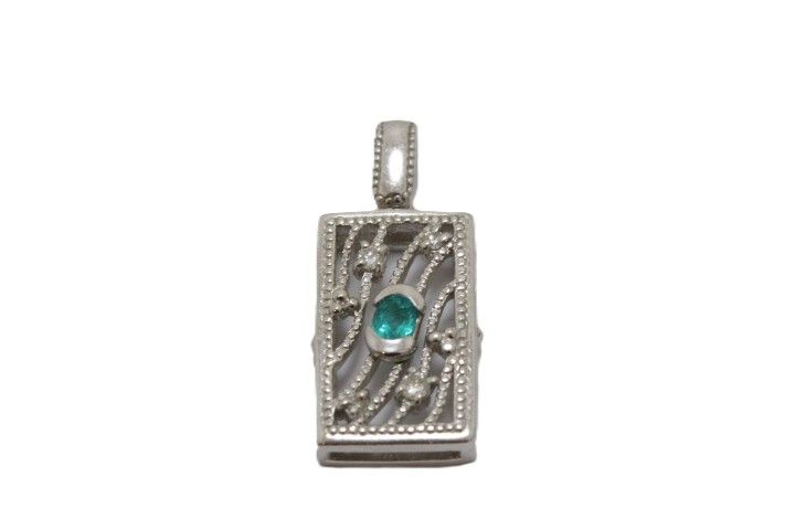 JEWELRY ノンブランドジュエリー ペンダントトップ 貴金属･宝石 Pt900プラチナ パライバトルマリン ダイヤモンド プラチナ ユニセックス【中古】460