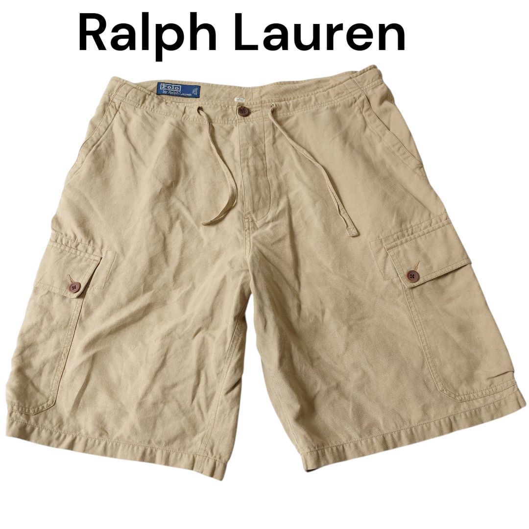 【90s】Ralph Lauren ラルフローレン カーゴショーツ シルクリネンコットン イージーパンツ 古着