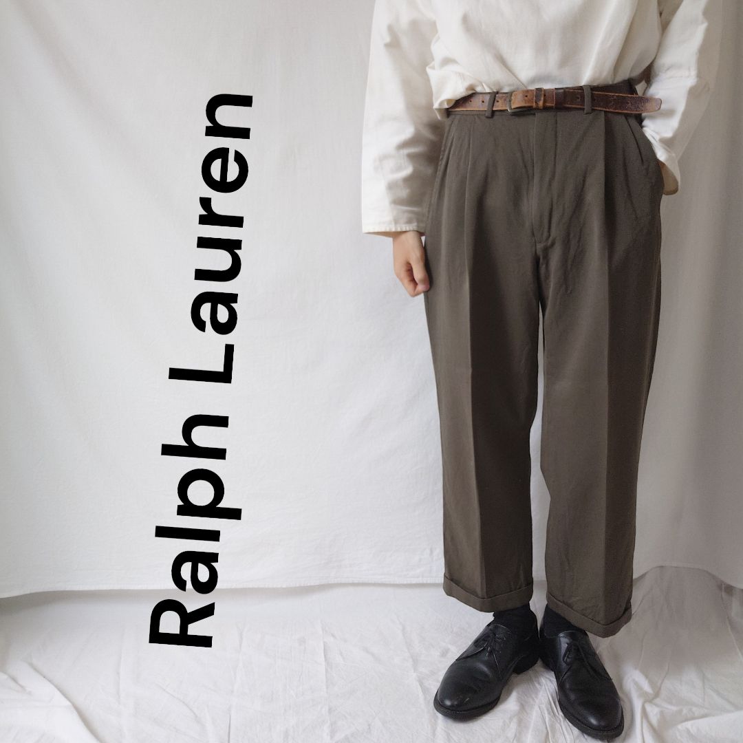 90s】Ralph Lauren ラルフローレン ツータックスラックス ウール